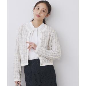 カーディガン ファンシーヤーントリミングカーディガン「洗濯機OK」 レディース
