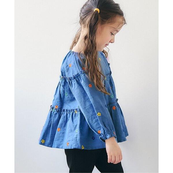 ブラウス シャツ 刺繍メローティアードチュニック_ジュニア対応 キッズ 子供服 女の子