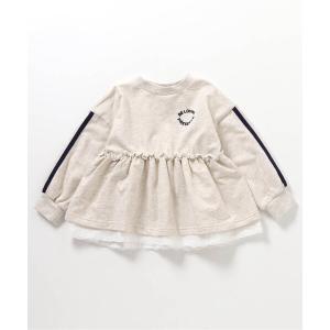 トレーナー  袖ラインチュニック_ジュニア対応 キッズ 子供服 女の子