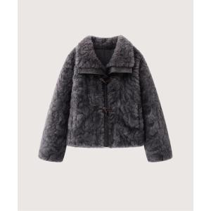 ムートンコート ボアコート Faux Fur Leather Stitching Short Coat レディース