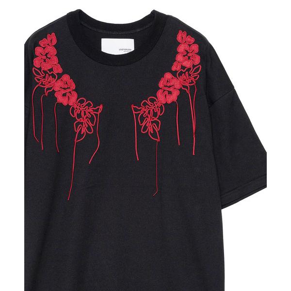 tシャツ yoshiokubo ヨシオクボ / CORD FLOWER S/S T コードフラワー刺...
