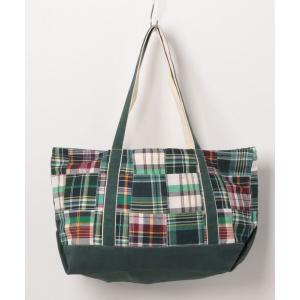 トートバッグ 「HOUSTON」マドラスチェックパッチワークトートバッグ　LARGE メンズ