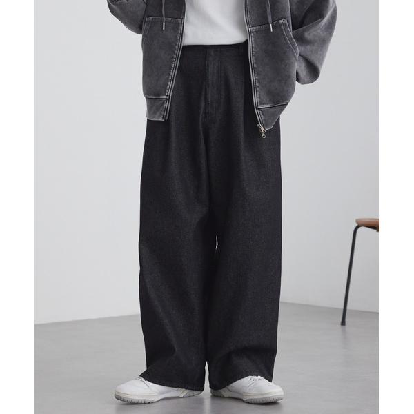 ジーンズ ヴィンテージライク バルーンシルエット ワイドデニムパンツ「サステナブル素材/速乾/ウォッ...