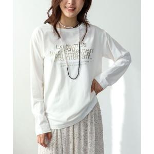 tシャツ ピンクシルバー箔ptロンT レディース