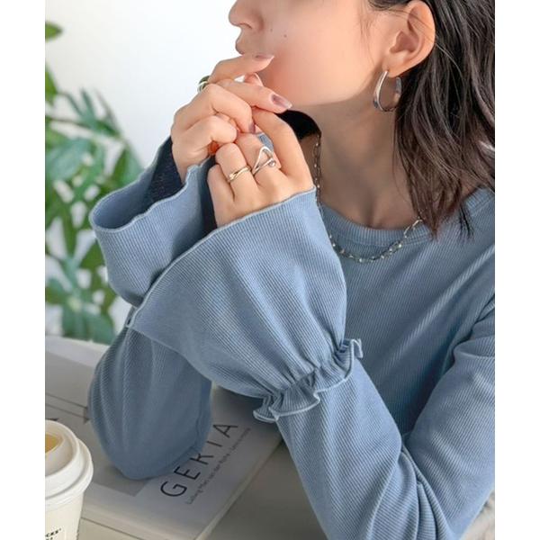 tシャツ 1枚で主役級！前後2wayヘンリーネックキャンディスリーブプルオーバー（長袖） レディース