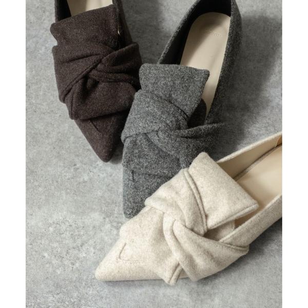 パンプス 「on:nue」「3色展開/5サイズ展開」 リボンディテールポインテッドパンプス /202...