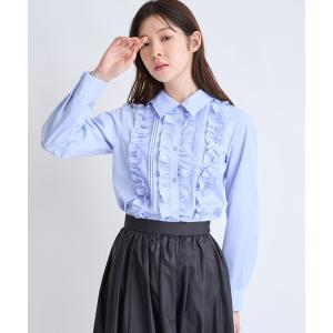 ブラウス シャツ バーチカルフリルブラウス レディース