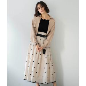 スカート 「新色/追加生産」ドット刺繍ティアードスカート