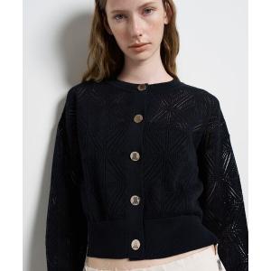ニット セーター JLメタルボタンレースニットカーディガン レディース