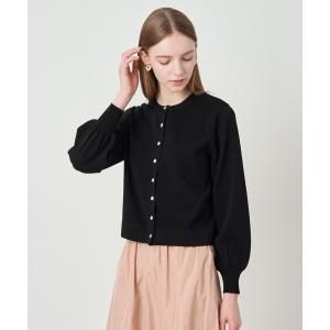 カーディガン アソートビジュー釦クルー カーディガン レディース