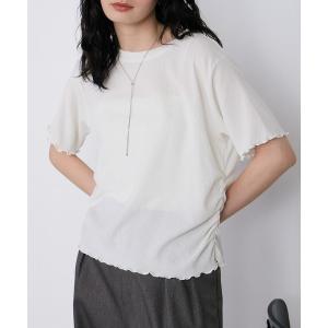 tシャツ 半袖 「forksy.」楊柳 シャーリング メロートップス / UVカット レディース