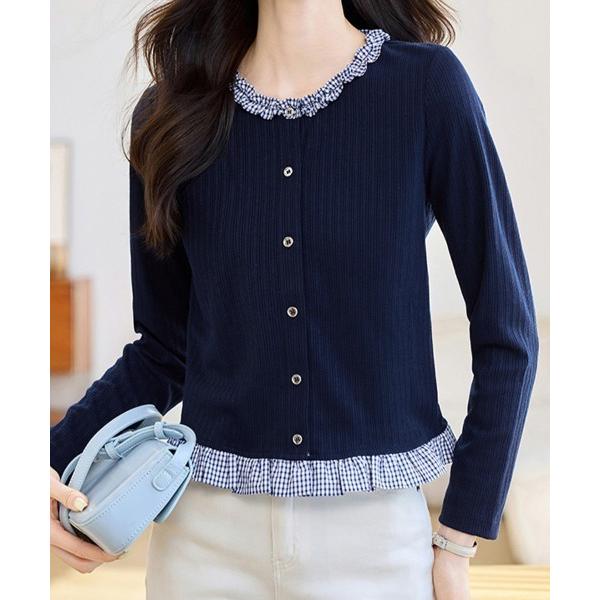 カーディガン 選べる2TYPE×配色カーディガン レディース