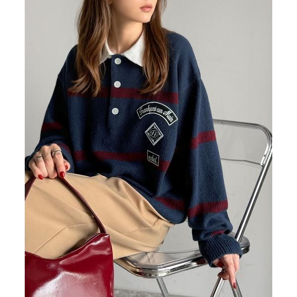 「Java」 長袖ニット LARGE ネイビー レディース