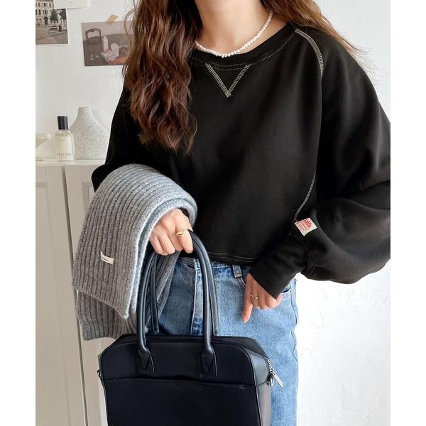 「Java」 スウェットカットソー MEDIUM ブラック レディース