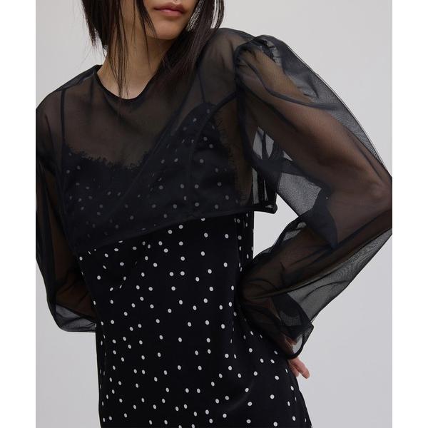 ドレス RANDOM DOT SHEER LAYERED DRESS
