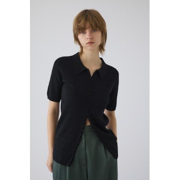 ニット セーター Hook design fit tops ホックデザインフィットトップス レディー...