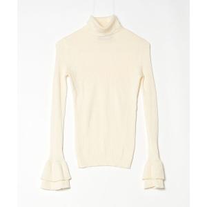 「MOSCHINO」 フリルタートルネックニット - ホワイト レディース