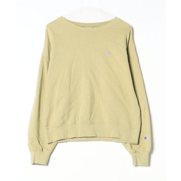 「Champion」 スウェットカットソー L グリーン レディース