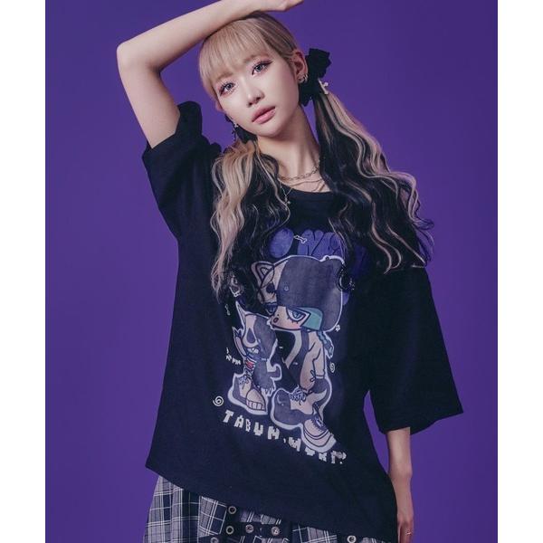 tシャツ 「たぶん、無理。」イラストプリントTシャツ/ビッグシルエット サブカル 病み系 ストリート...