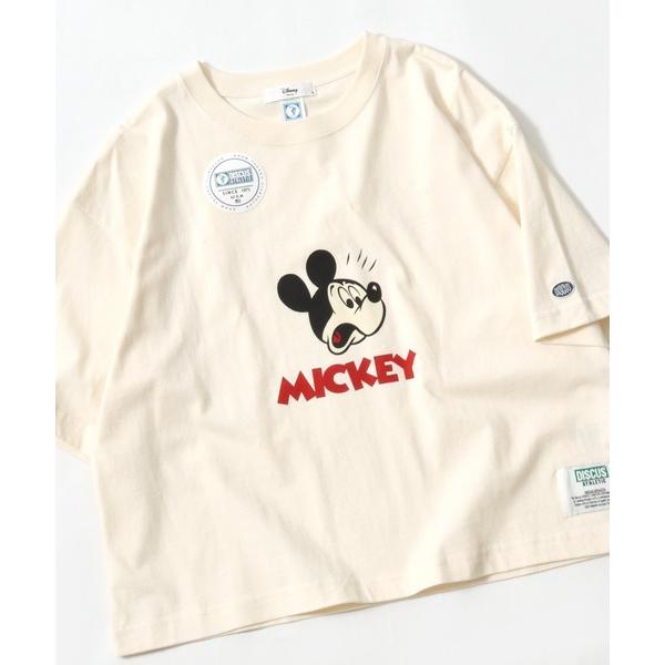 tシャツ DISCUS ATHLETIC×Disneyコラボ 選べる着丈 ミッキーマウスプリントTシ...