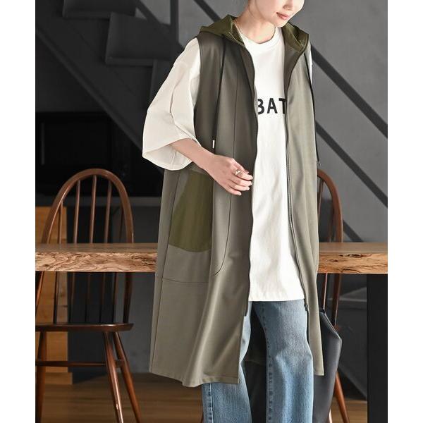 ベスト ジレ フードロングベスト レディース