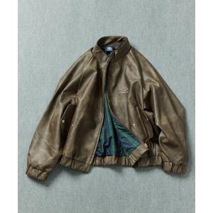ブルゾン アウター UMBRO/アンブロ SP Leatherette Stand Collar Blouson/別注 ムラ加工 レザレット スタンド