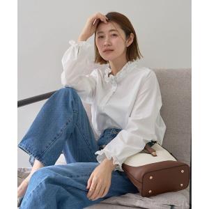 ブラウス シャツ イージーケアフリルカラーシャツ レディース