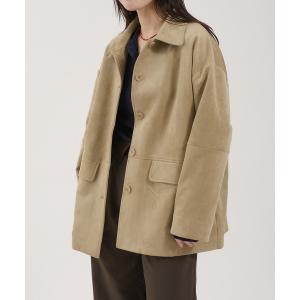カバーオール Faux Suede Over Shirt Jacket / フェイクスウェードオーバーシャツジャケット レディース