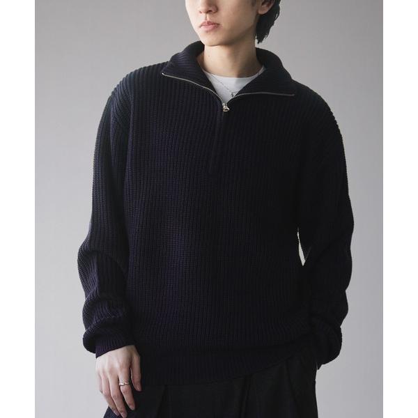 セーター ニット Basic Ribbed Half-Zip Knit / 畦編みベーシックハーフジ...