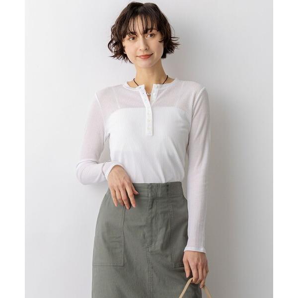 tシャツ シアーリブ レイヤード ロンTEE レディース