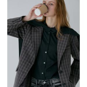 ブラウス シャツ ギンガムチェックフーデッドシャツ / Gingham Check Hooded Shirt レディース