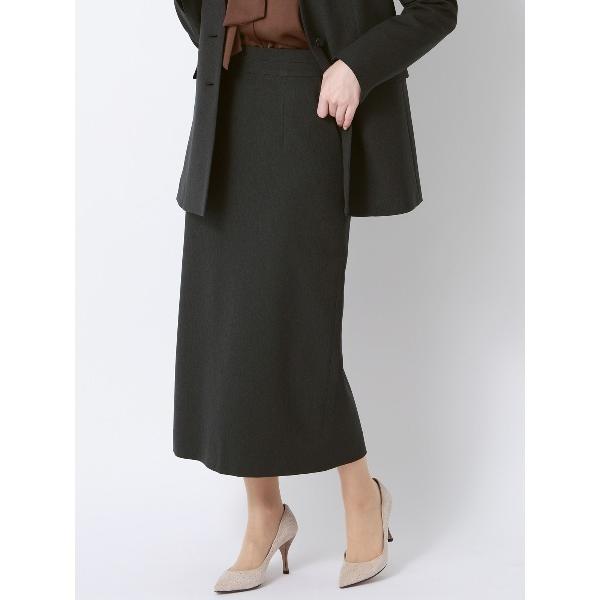 スカート ロングタイトスカート ウォッシャブル ストレッチ シャンブレーツイル 無地 anysy