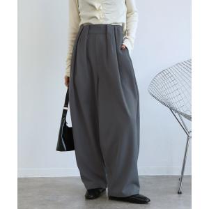 ワイドパンツ スラックス パンツ 「NOGLE/ノグル」ウエストタックワイドカーブスラックス レディース