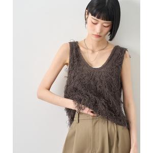 ベスト ジレ 「NOGLE/ノグル」ループ フリンジ ニット ビスチェ レディース