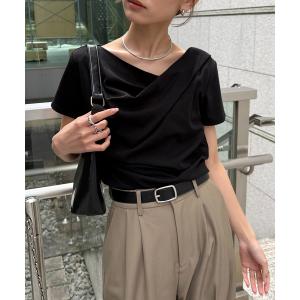 tシャツ 半袖 「NOGLE/ノグル」ドレープ半袖Tシャツ レディース