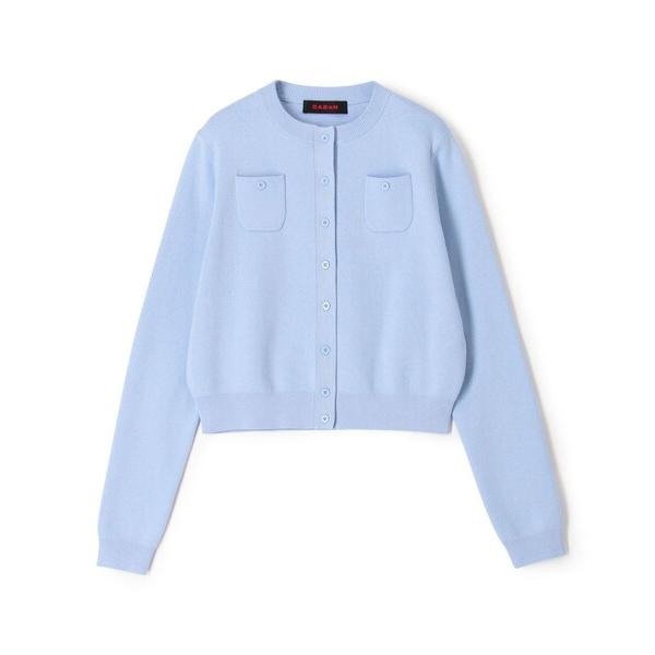 「CABaN」 ニットカーディガン S スカイブルー レディース