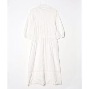 「haupia」 7分袖ワンピース MEDIUM オフホワイト レディース