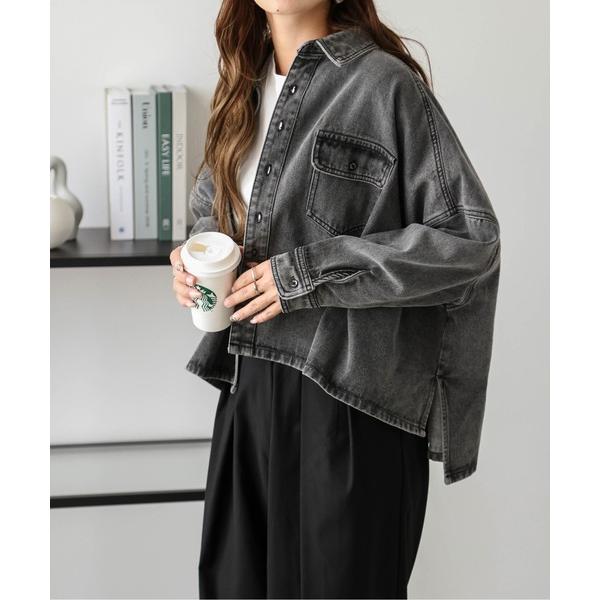 「AMELY」 7分袖シャツ フリー グレー レディース