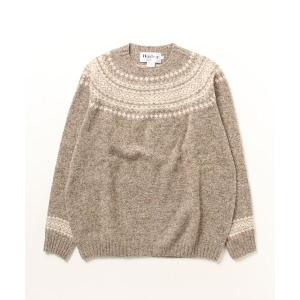 「Harley of Scotland」 長袖ニット 44 モカ メンズ