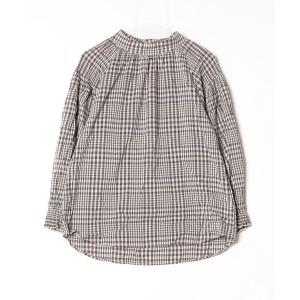 「GLOBAL WORK」 チェック柄長袖ブラウス M ブラック レディース