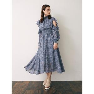 「ECLIN」 長袖ワンピース FREE サックスブルー レディース