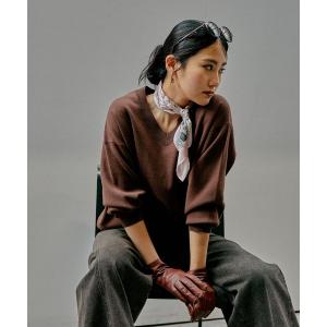 「GLOBAL WORK」 長袖ニット LARGE ブラウン レディース