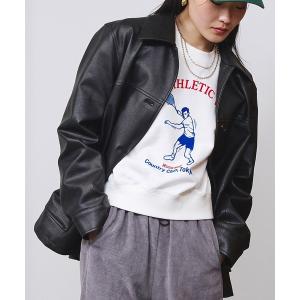 ブルゾン アウター FAUX LEATHER JACKET レディース