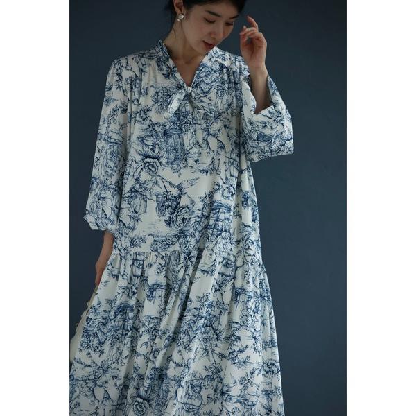 「CAWAII」 長袖ワンピース FREE ブルー レディース