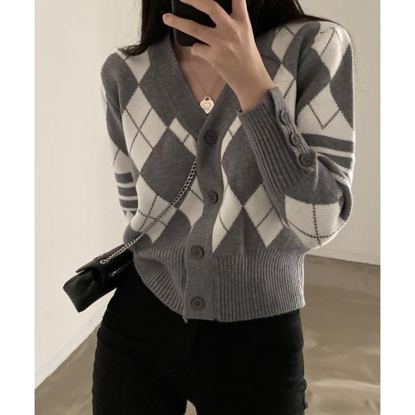 「by muni:r」 ニットカーディガン FREE グレー レディース