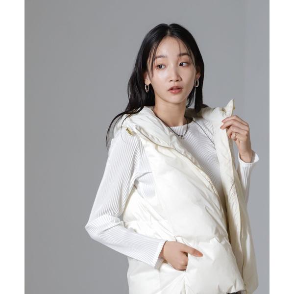 「NANO universe」 ダウンベスト FREE アイボリー レディース