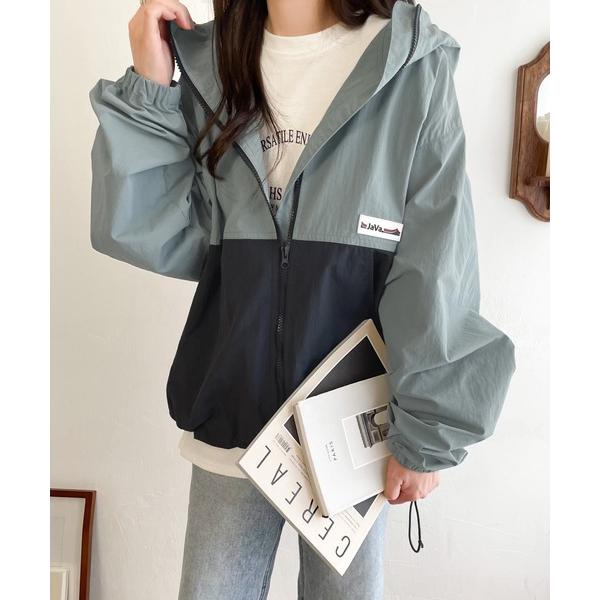 「Java」 ナイロンブルゾン MEDIUM グレー レディース
