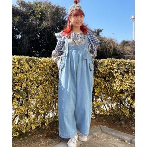 サロペット オーバーオール 「チャイハネ」デニム刺繍サロペット レディース