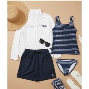 水着 「FILA/フィラ」レディースラッシュ+タンキニ4点セット水着　水陸両用　ジップアップラッシュガード・バギーショーツ付きタンキニ(水着)