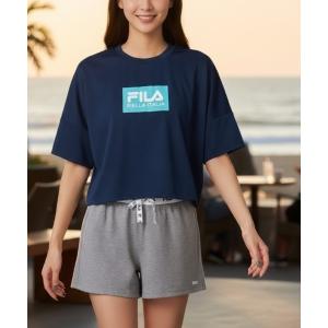 水着 「FILA/フィラ」水着４点セット　水陸両用　半袖ラッシュガード・バギーショーツ付きタンキニ(水着) レディース